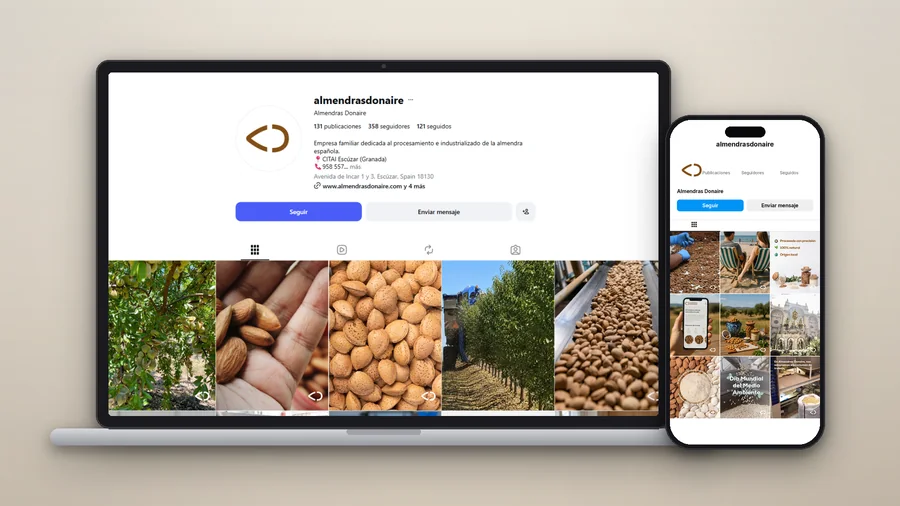 Instagram d'Almendras Donaire en mòbil — Auve Nico