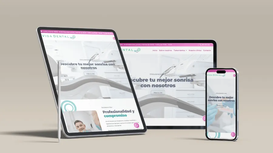 Disseny web + SEO local per a Clínica Vida Dental — Auve Nico