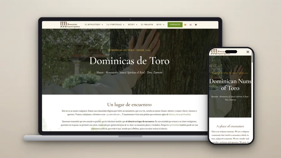 Web del Monasterio Sancti Spíritus en portàtil, tauleta i mòbil — Auve Nico